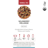 Teabloom Organic Herbal Tea, Wildberry Mélange Loose Leaf Tea, Berry Flavor Herbal Tea, USDA Organic Certified and Kosher Certified Fruit Tea Blend