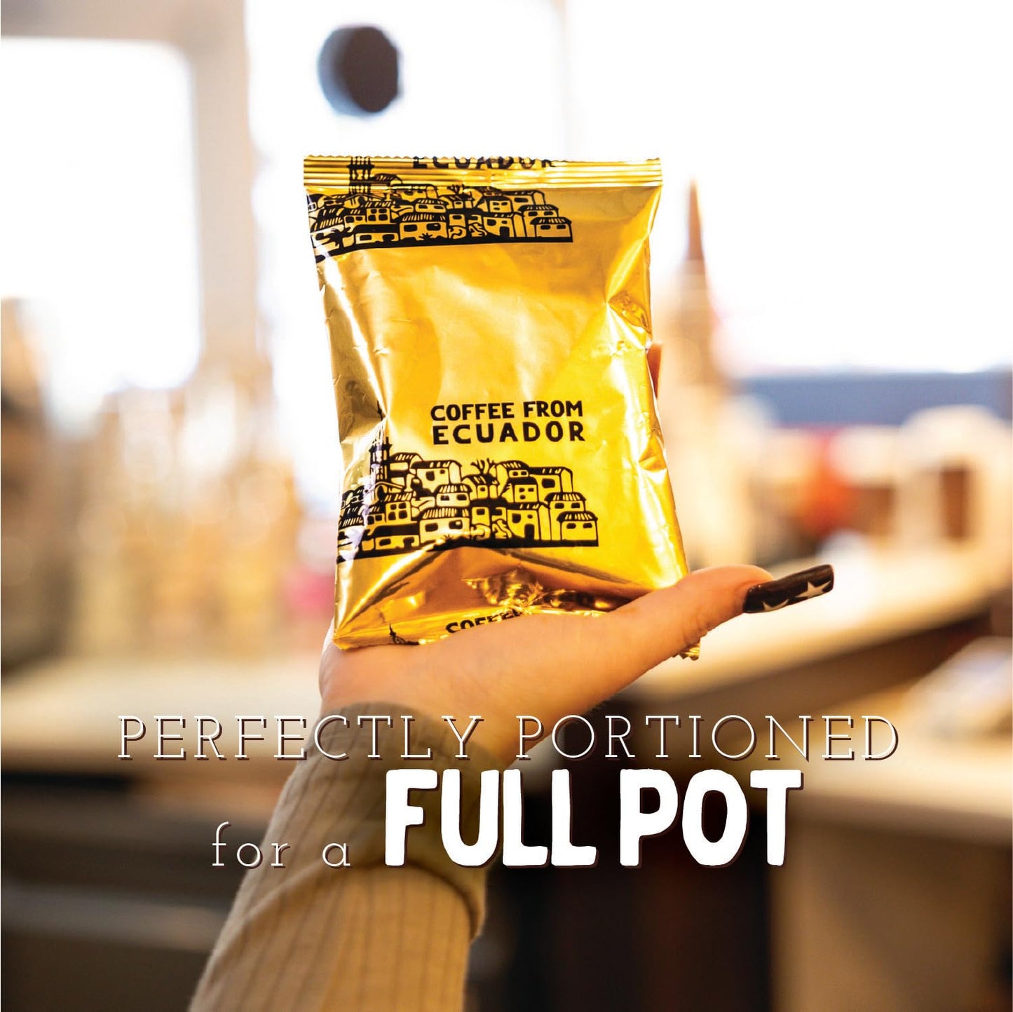 Z Beans - Medium Roast Individual Coffee Pouches - 50 Count - Each 2 OZ Packet Brews 8 Cups - Sustainably Sourced Ground Coffee from Ecuador - Small
