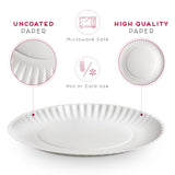 Alitte 9-Inch Disposable Paper Plates - 500 Count - Bulk Pack of Uncoated Paper Plates for Everyday Use - Dinnerware for Meals, Parties And Picnics