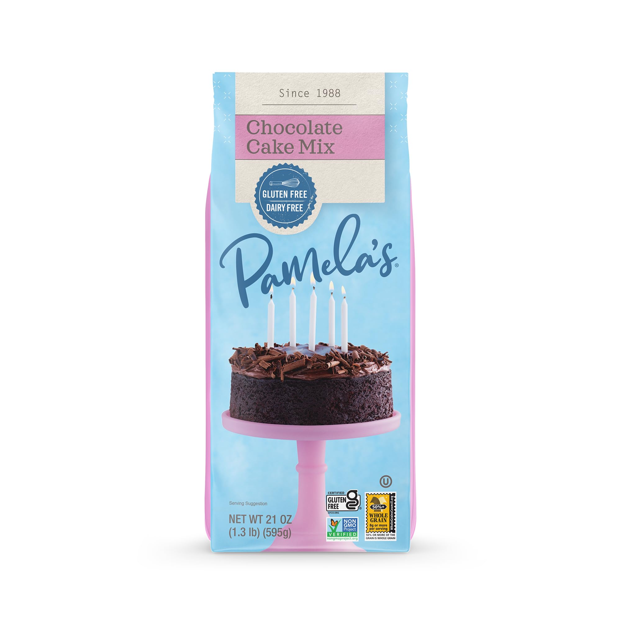 Pamela's Chocolate Cake Mix, Kosher, Gluten Free & Non-GMO, 21 Ounce (Pack of 6)