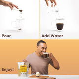 Waka Premium Instant Coffee Pouches - 100% Arabica Freeze Dried Beans - For Hot or Iced Coffee (8 Ounces, House Roast)