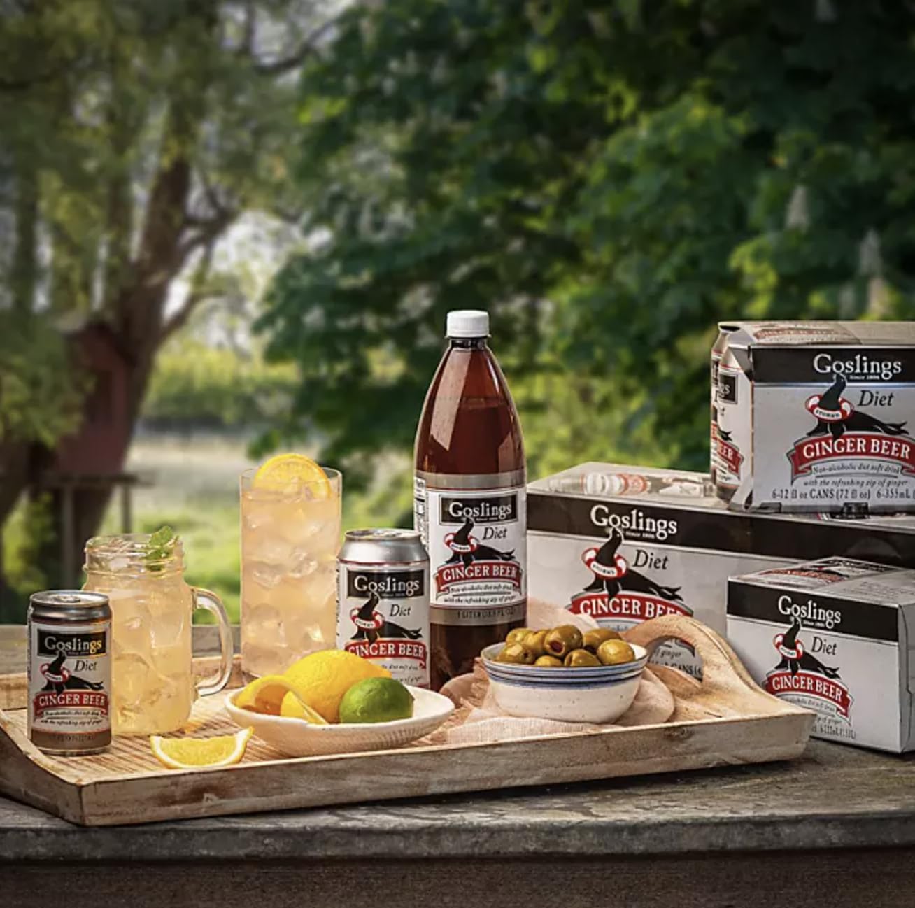 Goslings Diet Ginger Beer Cans of 12 fl oz Each | Ginger Beer Sugar Free For Moscow Mule And Mixers For Alcoholic Drinks (12)