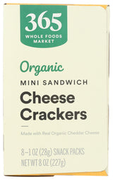 365 by Whole Foods Market, Organic Mini Cheese Sandwich Crackers 8 Count, 1 Ounce