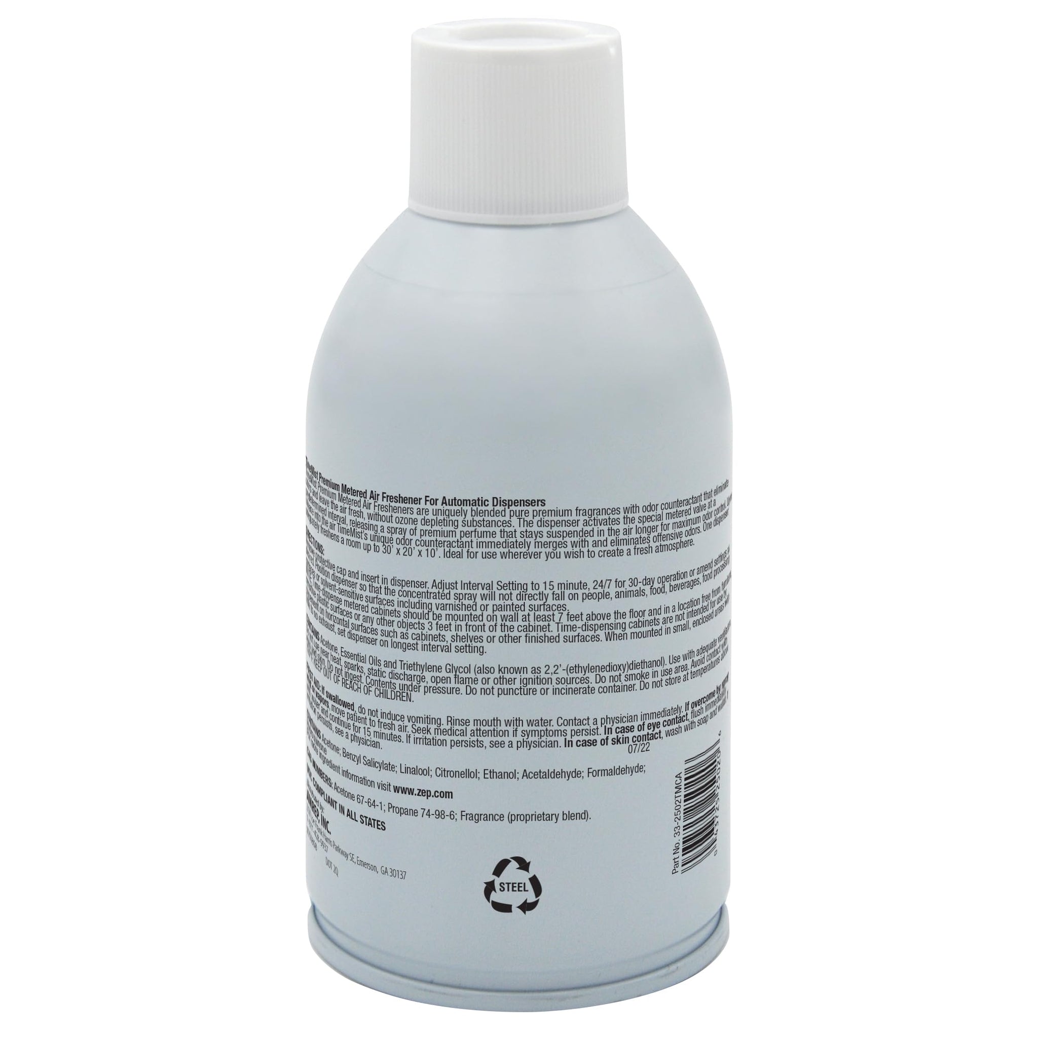 TimeMist Premium Metered Air Freshener Refills - Clean & Fresh - 7.1 oz (Case of 12) - 1042771 - Lasts Up To 30 Days and Neutralizes Tough Odors