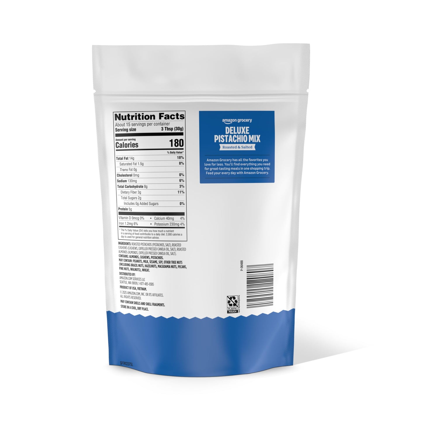 Amazon Grocery, Deluxe Pistachio Mix, Roasted & Salted, 16 Oz (Previously Happy Belly, Packaging May Vary)
