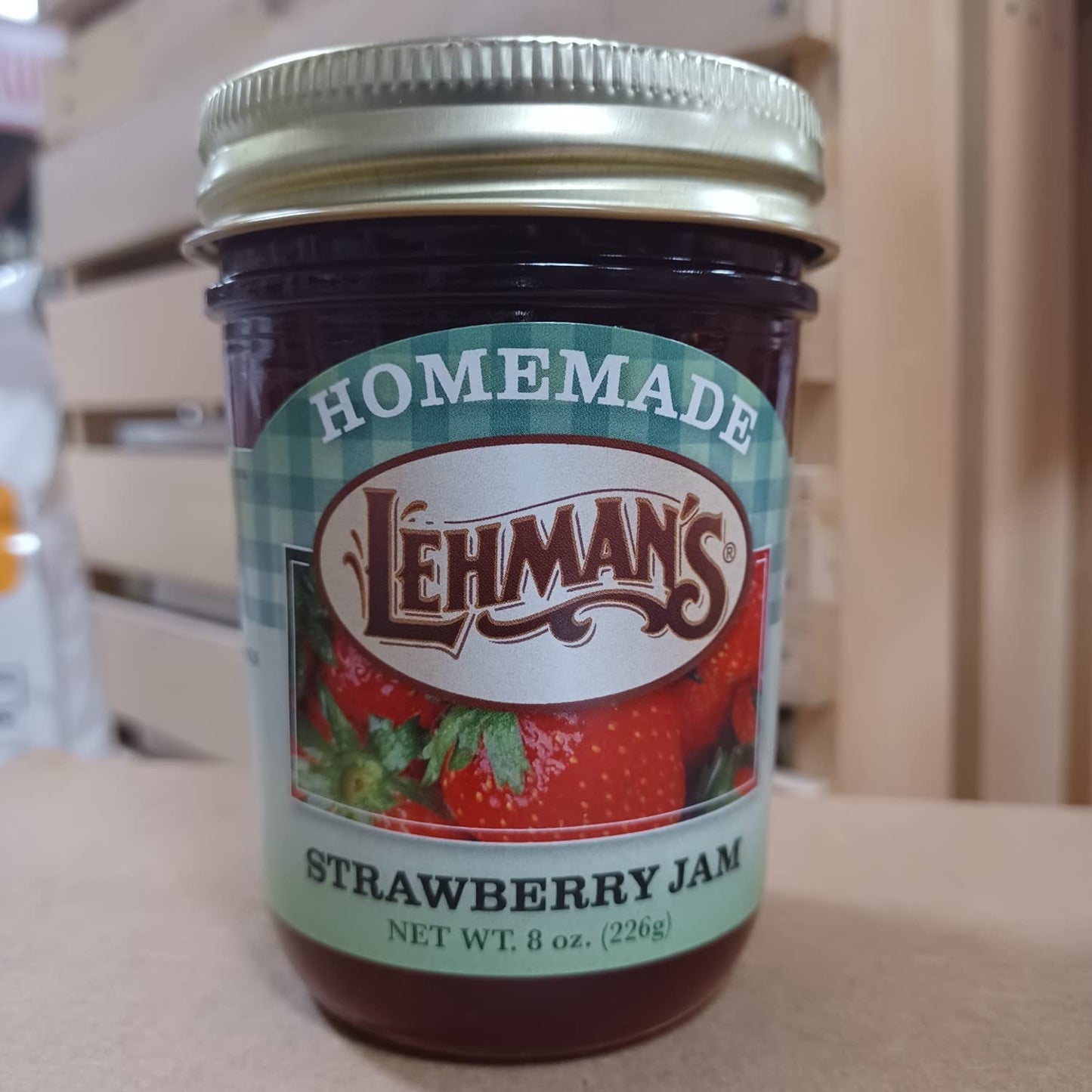 Lehman's Homemade All Natural Preserves Spread, No Preservatives, 8 Oz, Strawberry Jam
