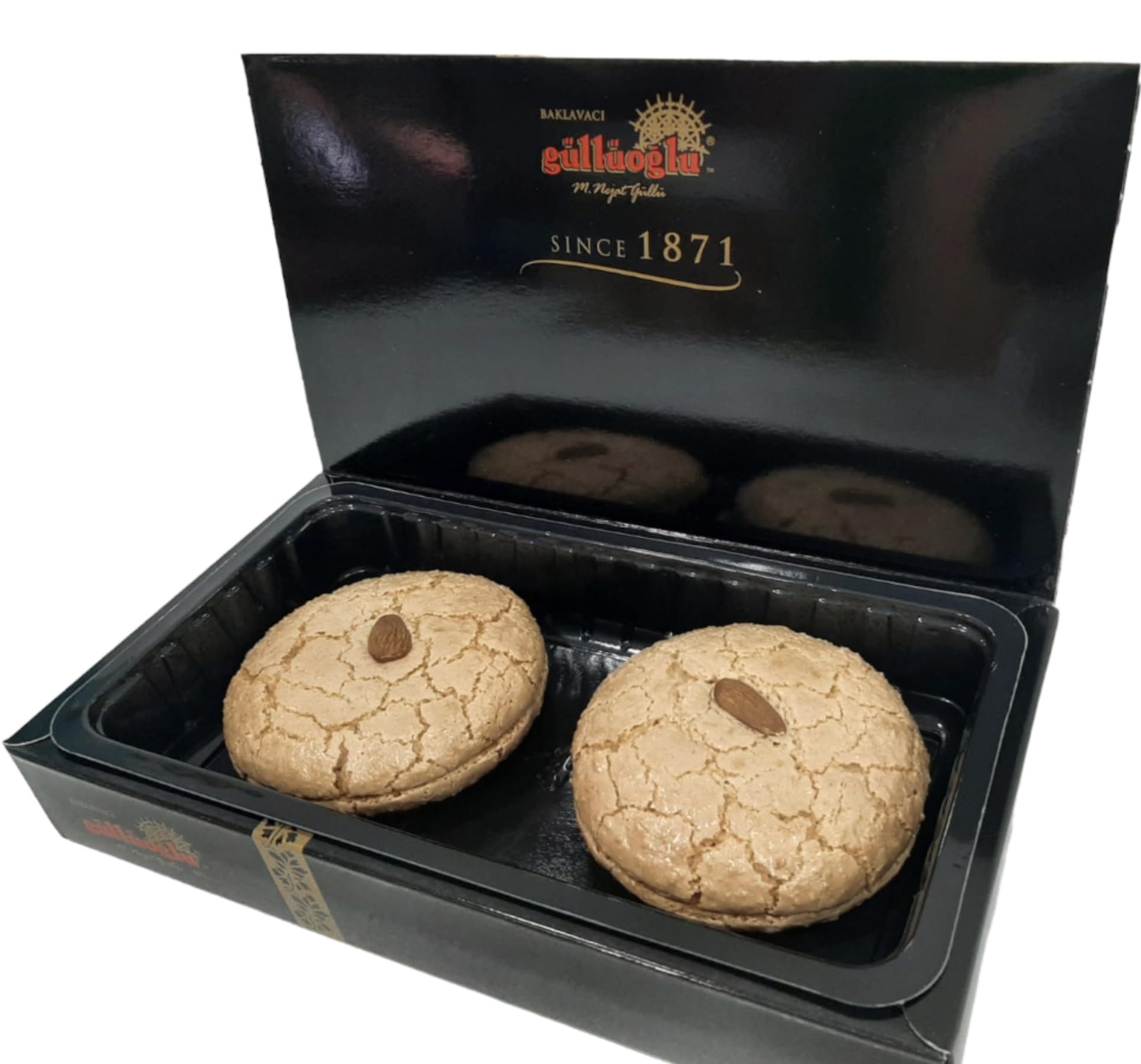 Gulluoglu Marzipan Cookie (turkish amaretti) 6 XL double pieces (total 1.65 lb -750 gr), daily fresh shipment from Istanbul/Turkey