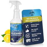 Pure RV Shower Cleaner 32oz Spray - RV Bathroom Cleaner for Fiberglass & Plastic | Removes Hard Water Stains, Soap Scum & Mildew | Bleach-Free, Low