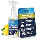 Pure RV Shower Cleaner 32oz Spray - RV Bathroom Cleaner for Fiberglass & Plastic | Removes Hard Water Stains, Soap Scum & Mildew | Bleach-Free, Low