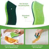 HAUHAUJUS Non Scratch Scrub Sponge and Wire Dishwashing Rag Combo, 12+12 Pack, Dish Sponges and Multipurpose Wire Dishcloths for Kitchen Cleaning