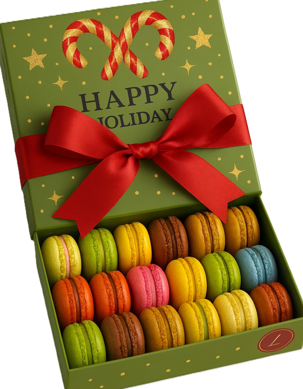 LeilaLove Macarons - 25 Gourmet Macarons Collections of dozen flavors box varies in seasonal style