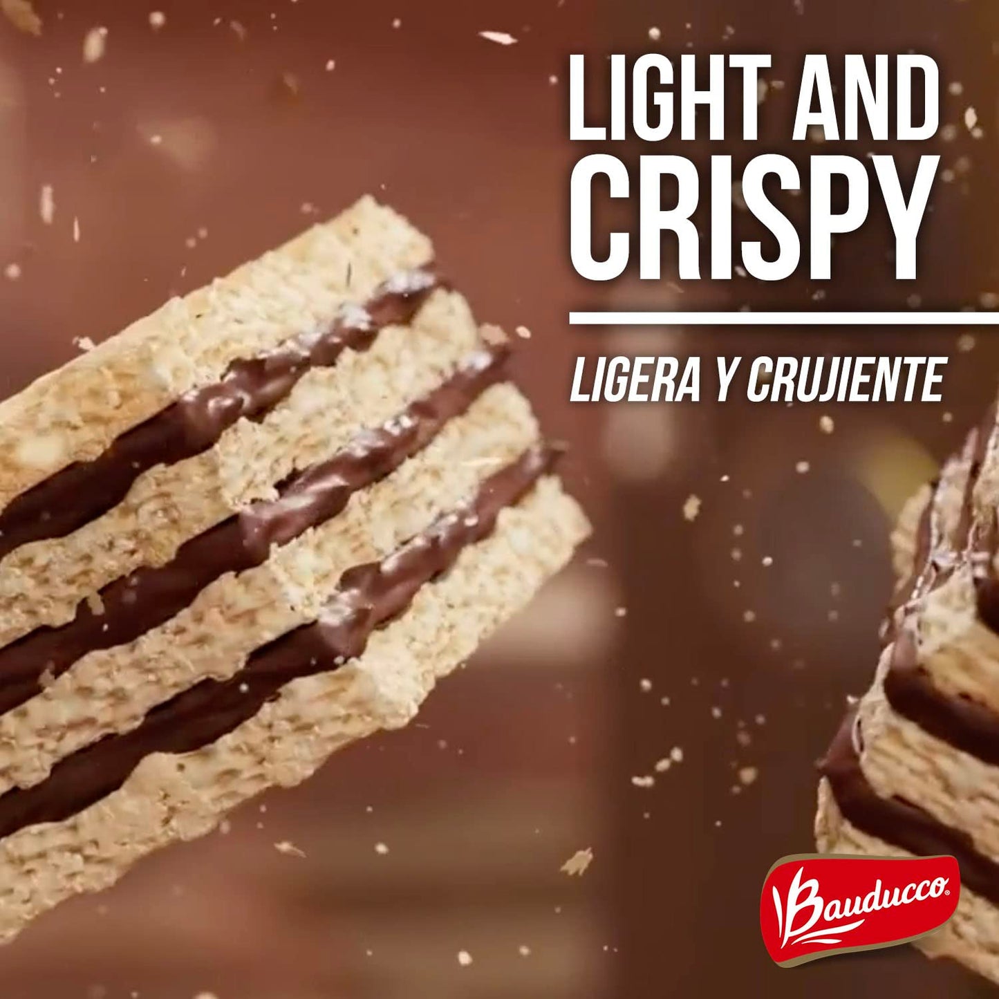 Bauducco Chocolate Wafers - Crispy & Delicate Wafer Cookies With 3 Delicious, Indulgent Decadent Layers of Chocolate Flavored Cream- Vegan and Kosher