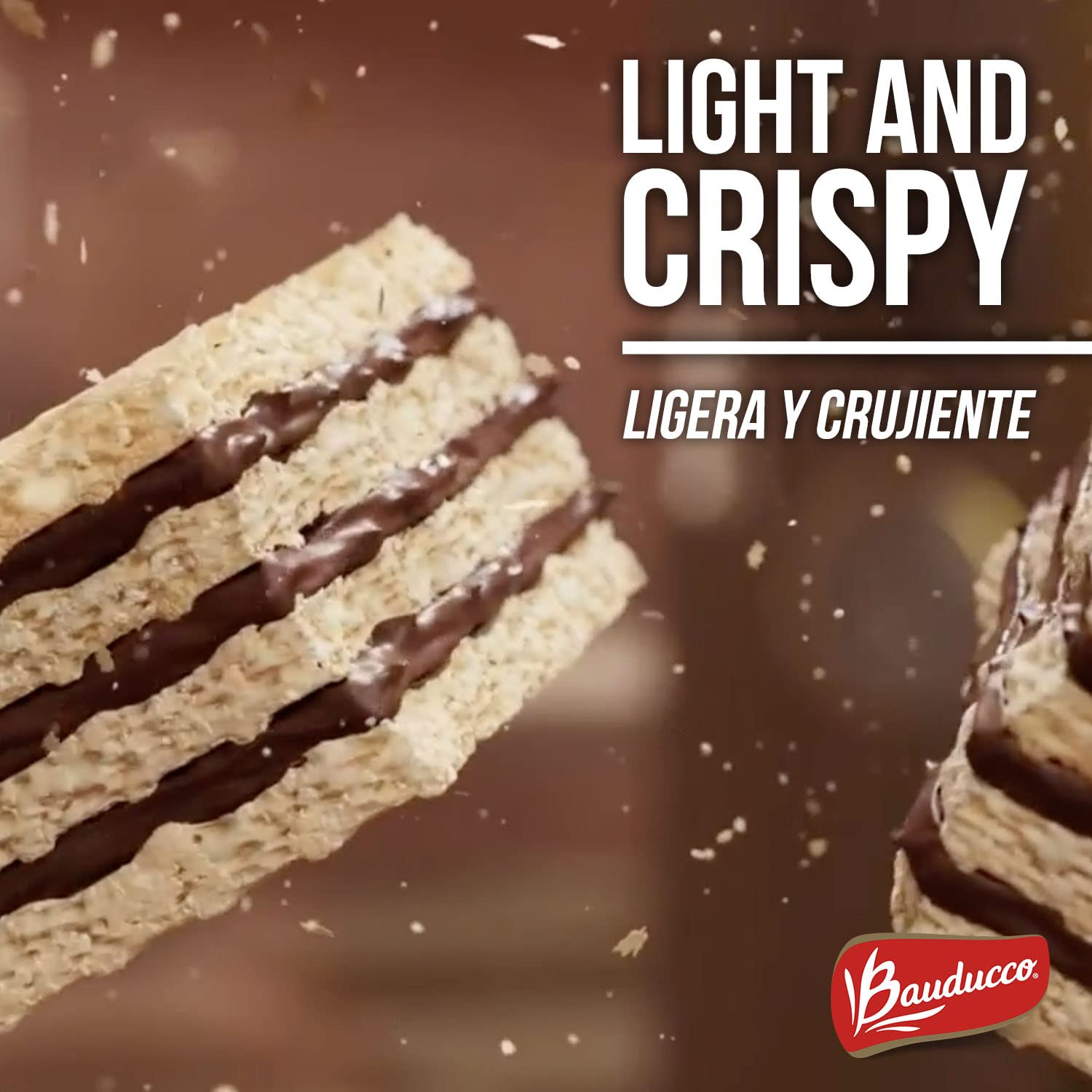 Bauducco Chocolate Wafers - Crispy & Delicate Wafer Cookies With 3 Delicious, Indulgent Decadent Layers of Chocolate Flavored Cream- Vegan and Kosher