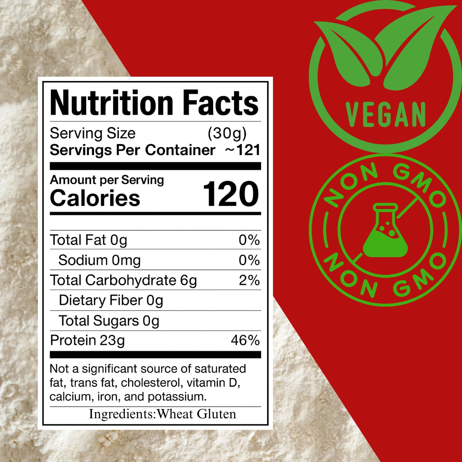 Food & Beyond Vital Wheat Gluten 4 lb | High-Protein Natural Wheat Flour | Premium Quality for Baking, Bread, Pizza Dough & Seitan Recipes