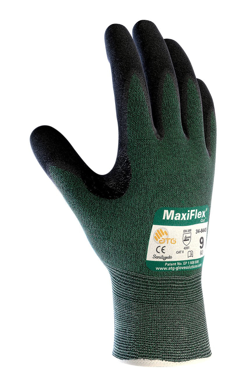 ATG 34-8443/S MaxiFlex Cut Engineered Yarn Cut Resistant Gloves With Micro-Foam Nitrile Coating