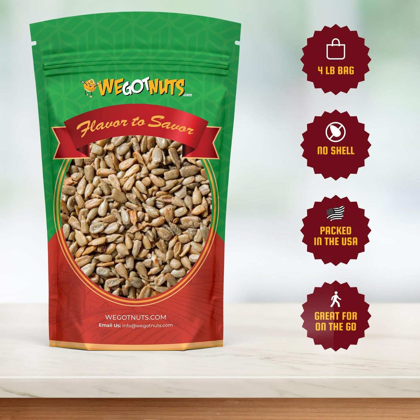 We Got Nuts Sunflower Seeds Roasted & Unsalted (No Shell) 4 LB