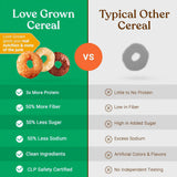 Love Grown Power O’s High Protein Gluten-Free Cereal - Vegan, Certified Non-GMO, Low Sugar, High Fiber, Seed-Oil Free - Plant-Based Ingredients