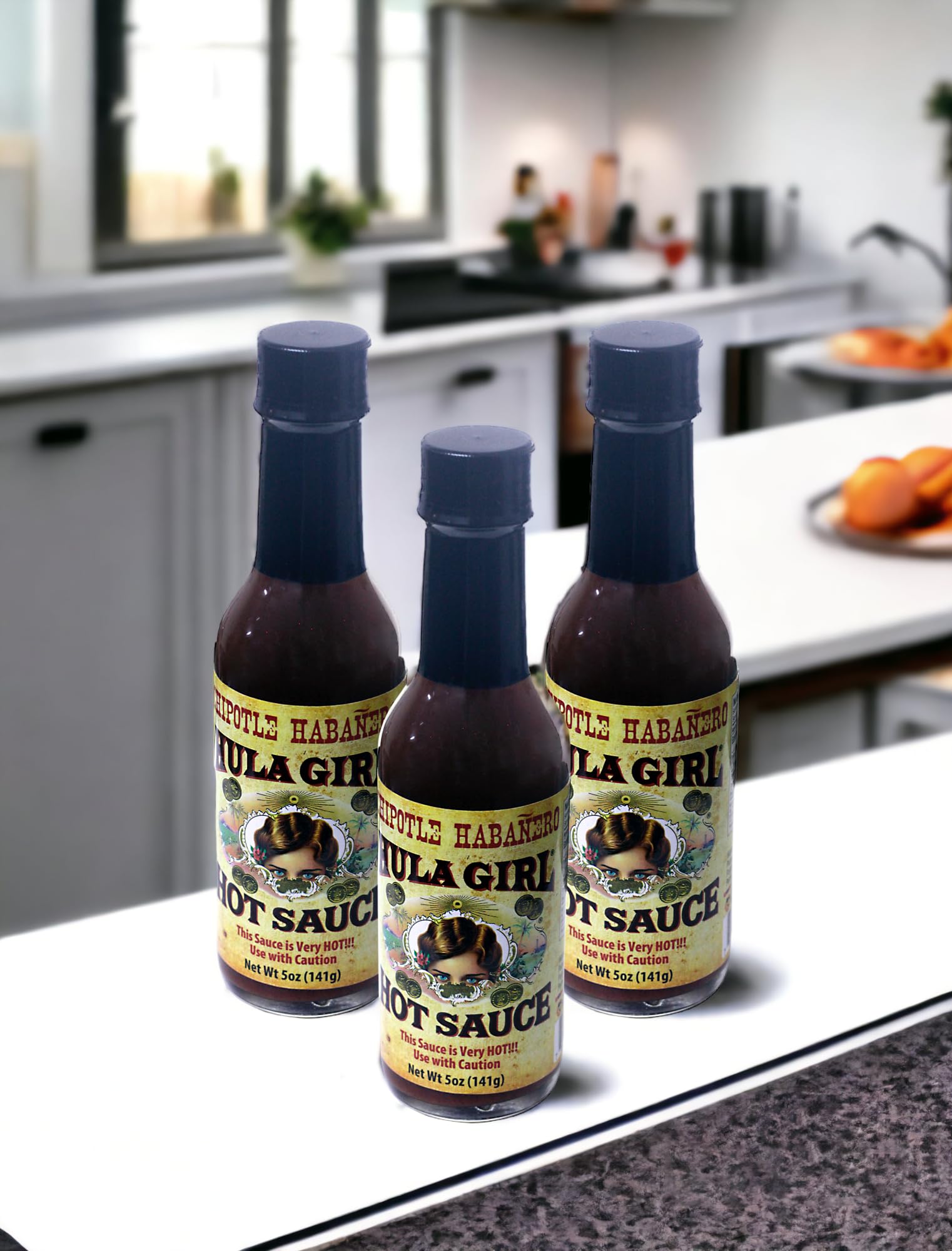 Hula Girl Chipotle Habañero Hot Sauce 5 Oz (0.31 Lb) 141 Grams (Pack of 3)