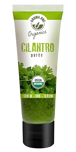 Aroma One Cilantro Puree Paste - Organic Herb Concentrate for Cooking, Seasoning & Sauces - Fresh Flavor Enhancer, Non-GMO, Gluten-Free, Vegan - Easy