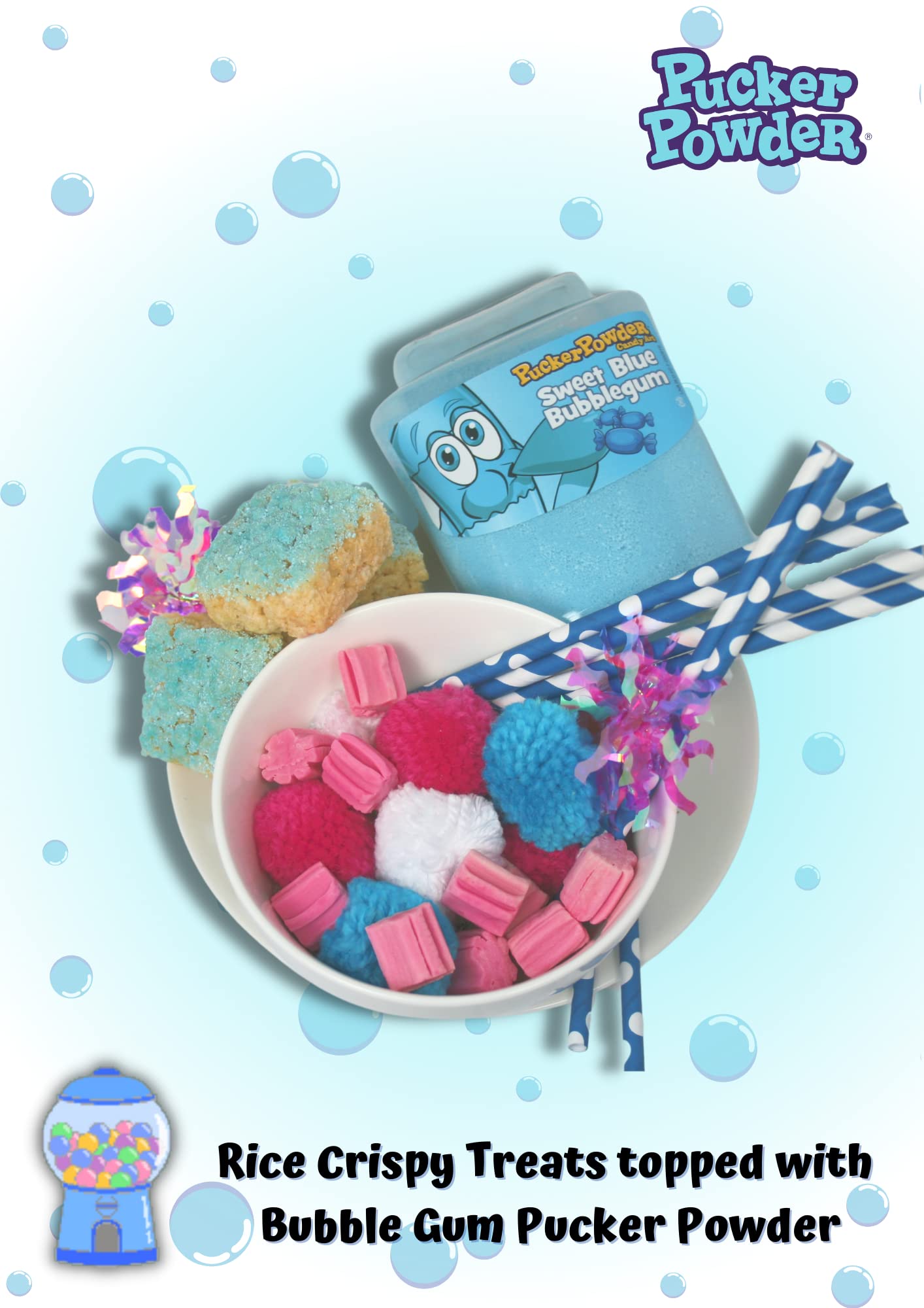 Pucker Powder Sweet Blue Gum 9.5oz: - 1 Ct