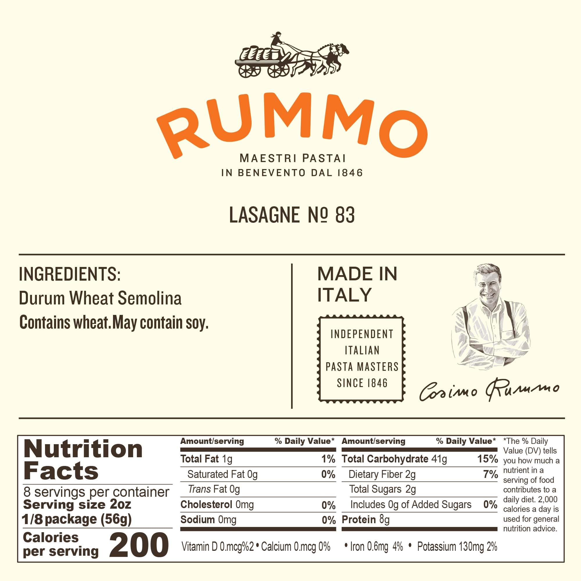 Rummo, Pasta Lasagne Wavy, 16 Ounce