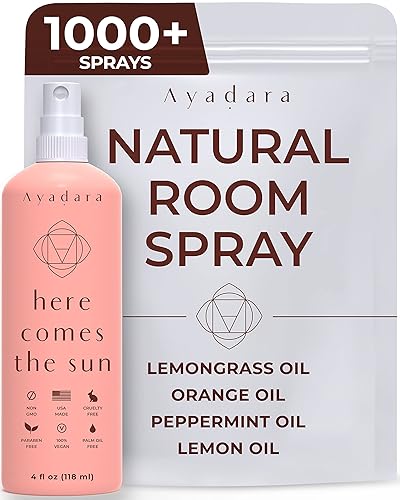 Ayadara Natural Room Spray, 4 oz, Aromatherapy for Room, Fragrance Spray and Home/Linen Deodorizer Mist, All Natural Spray Air Freshener