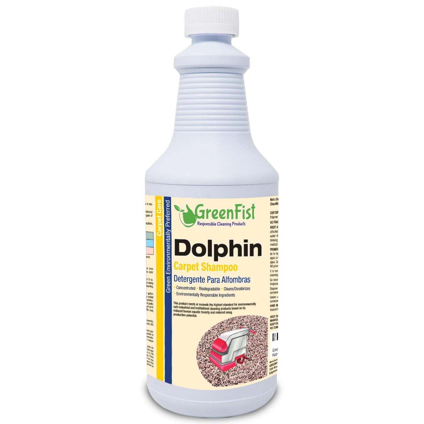 GreenFist Dolphin Carpet Extractor Odor & Stain Remover Shampoo ( Concentrated )Deep Cleaner and Deodorizer[ Any Rug, Upholstery or Carpet Machine]