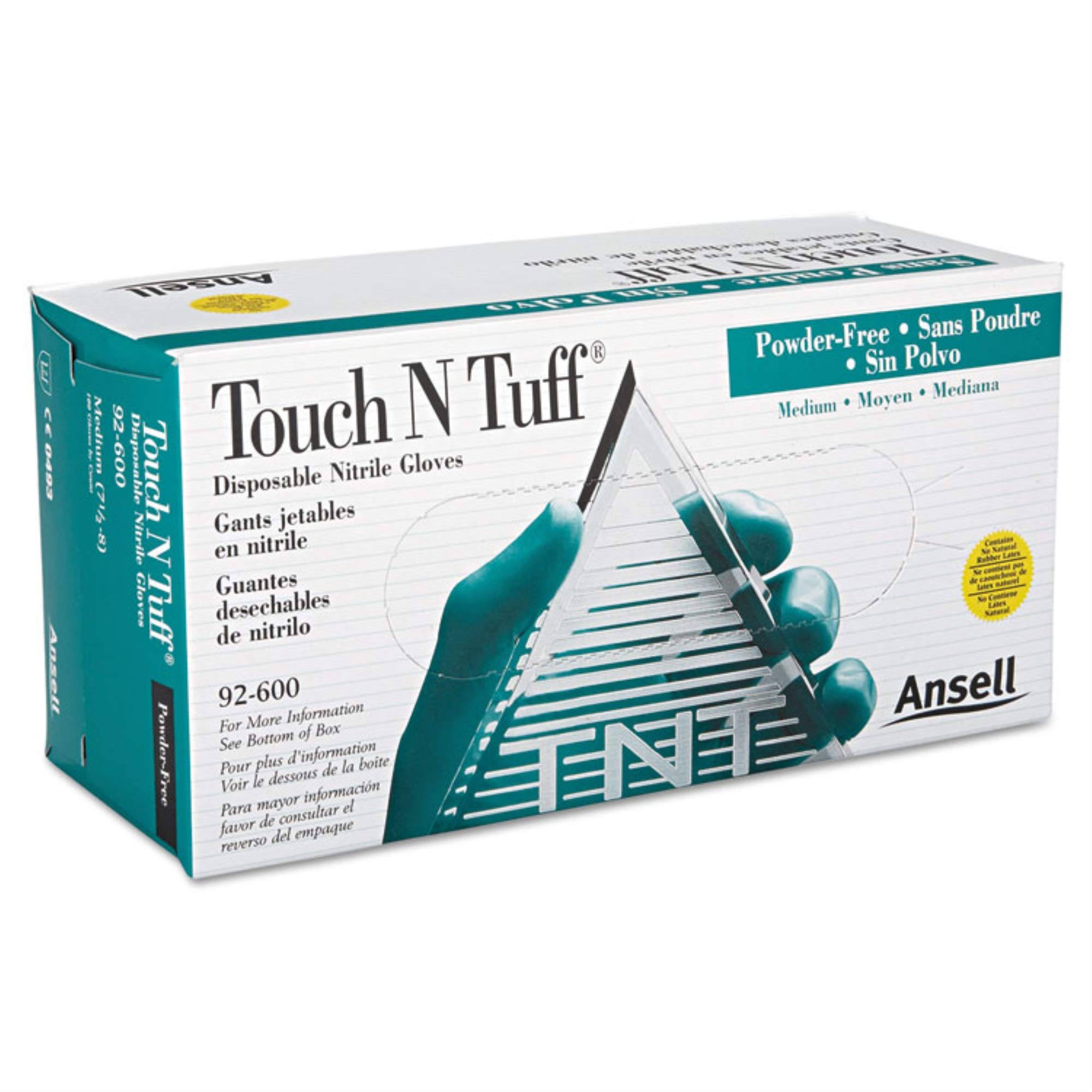 Disposable Nitrile Gloves | Ansell TouchNTuff 92-600 | Box of 100