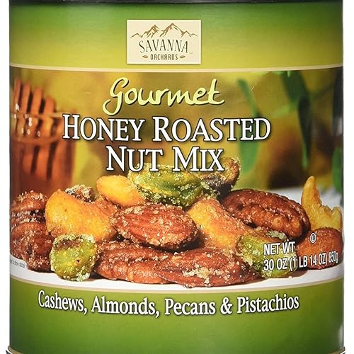 Savanna Orchards Gourmet Honey Roasted Nut Mix - Cashews, Almonds, Pecans and Pistachios (30 oz)