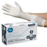 MED PRIDE White Disposable Medical Gloves, Ultra-Stretchy Vinyl, Latex and Powder-Free, Ambidextrous Non-Sterile Safety Gloves Large 100 White