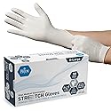 MED PRIDE White Disposable Medical Gloves, Ultra-Stretchy Vinyl, Latex and Powder-Free, Ambidextrous Non-Sterile Safety Gloves Large 100 White