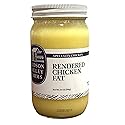 Hudson Valley Farms Rendered Chicken Fat 14 Oz Glass Jar | Premium Gourmet Cooking Oil | Artisan Kettle Rendered | No Preservatives | Seed Oil