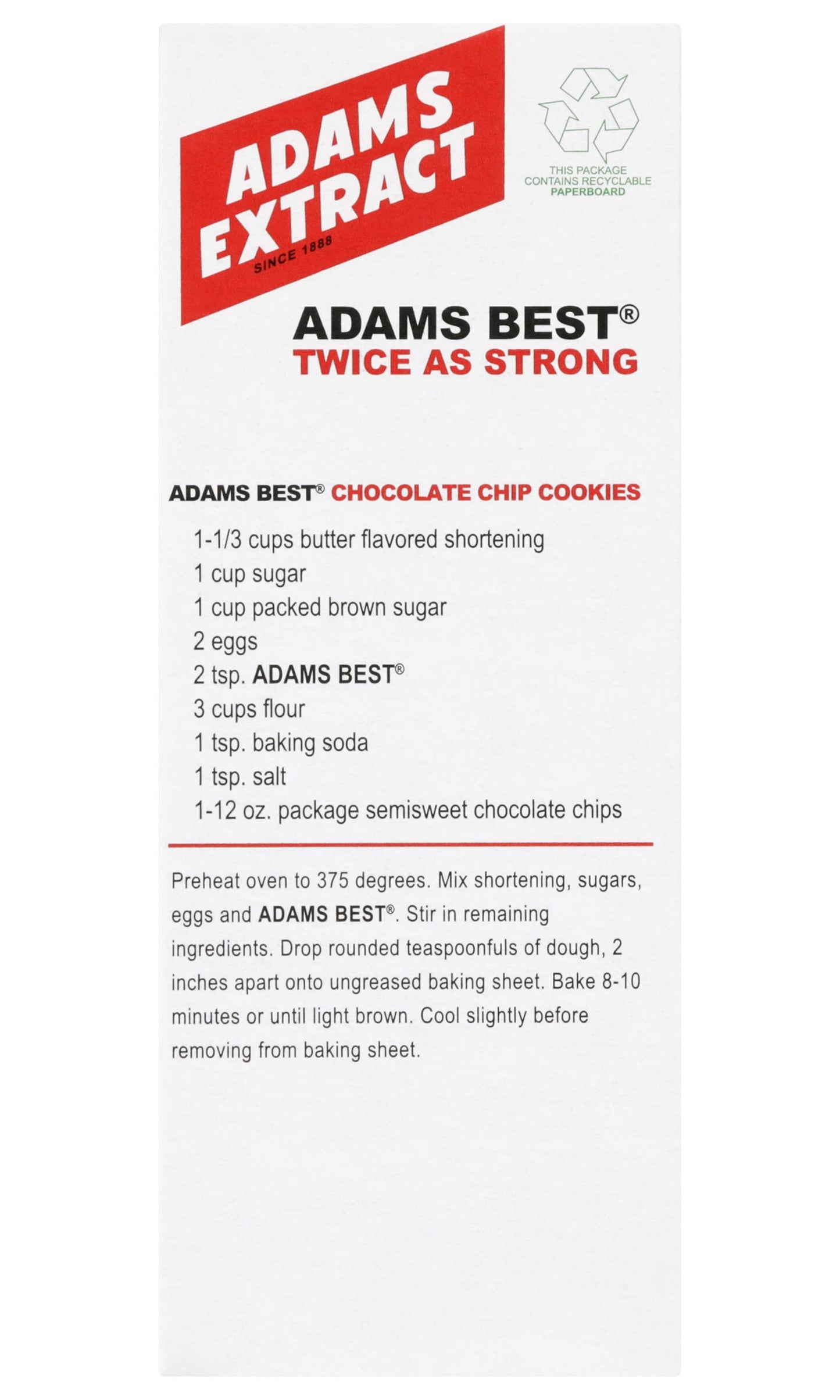 Adams Extract Flavoring 1.5oz Bottles (Pack of 3) Choose Flavor Below (Adams Best Twice as Strong Vanilla 1.5oz)