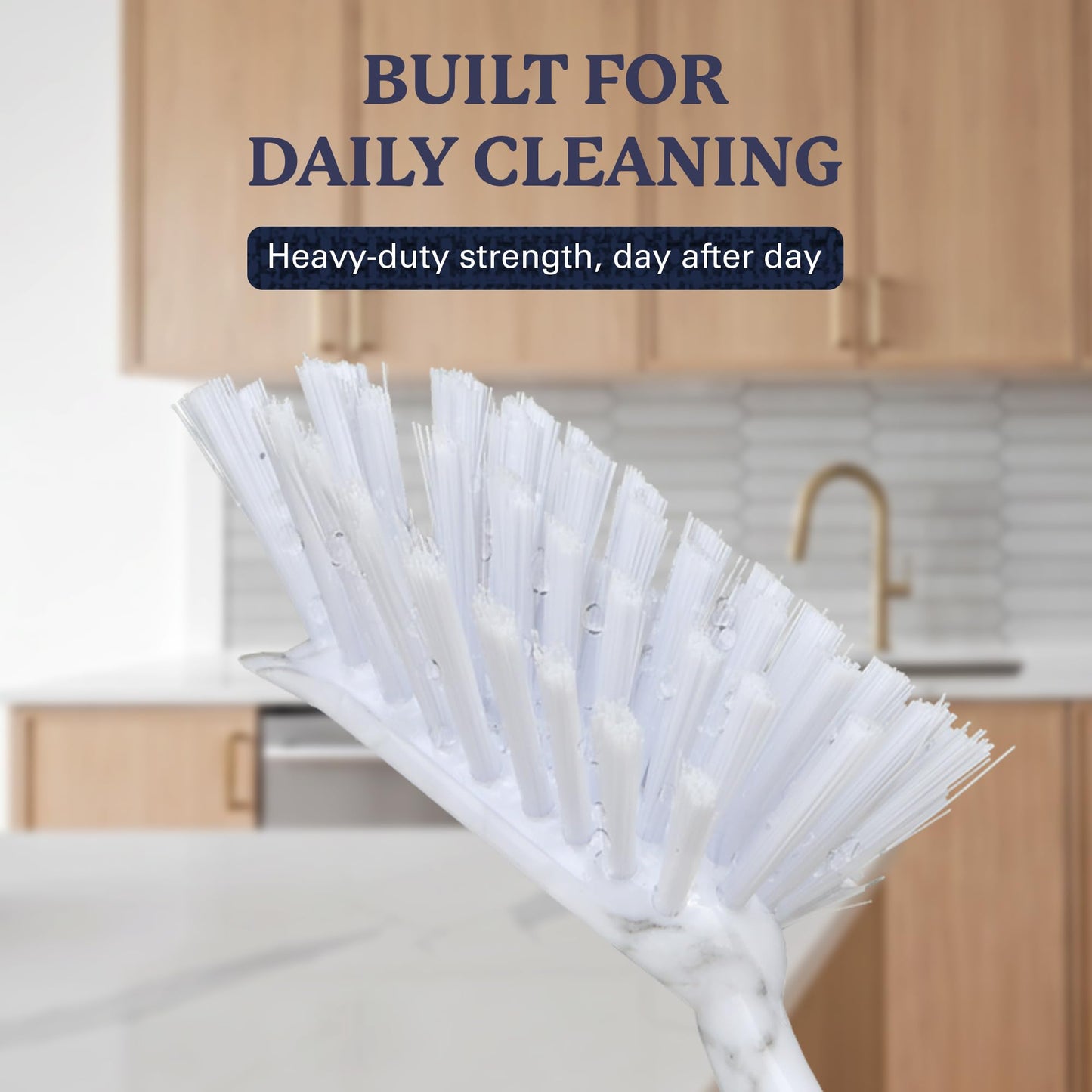 Farberware Dish Brush with Handle - 2 Pack Kitchen Scrub Brush for Dishes, Non-Scratch Dishwashing Brush Set with Firm Bristles for Pots, Pans