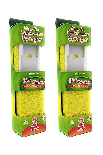 Arrow Dish Wand Sponge Refills, 4pk - Replacement Sponge Heads for Dish Wand - Quick, Convenient Cleaning - Easy to Refill