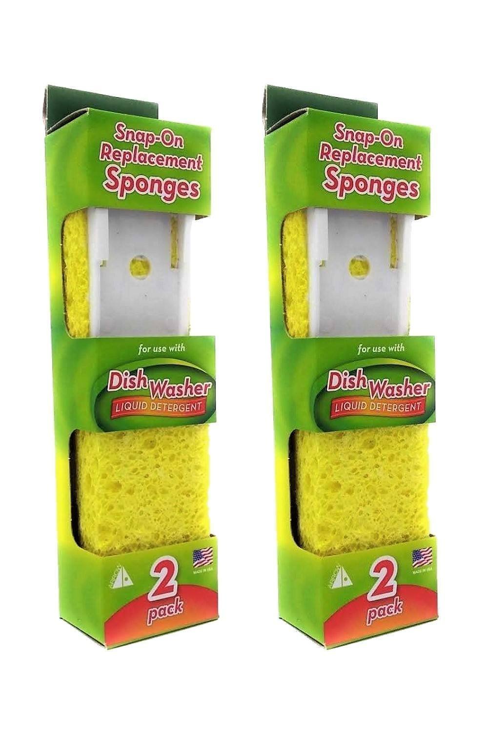 Arrow Dish Wand Sponge Refills, 4pk - Replacement Sponge Heads for Dish Wand - Quick, Convenient Cleaning - Easy to Refill