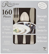 Reflections Silver Plastic Cutlery - 160 Piece