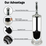Indecor Home Metal Toilet Bowl Brush with Holder Premium Bathroom Cleaning Set Rustproof Hygienic Durable Elegant Finish