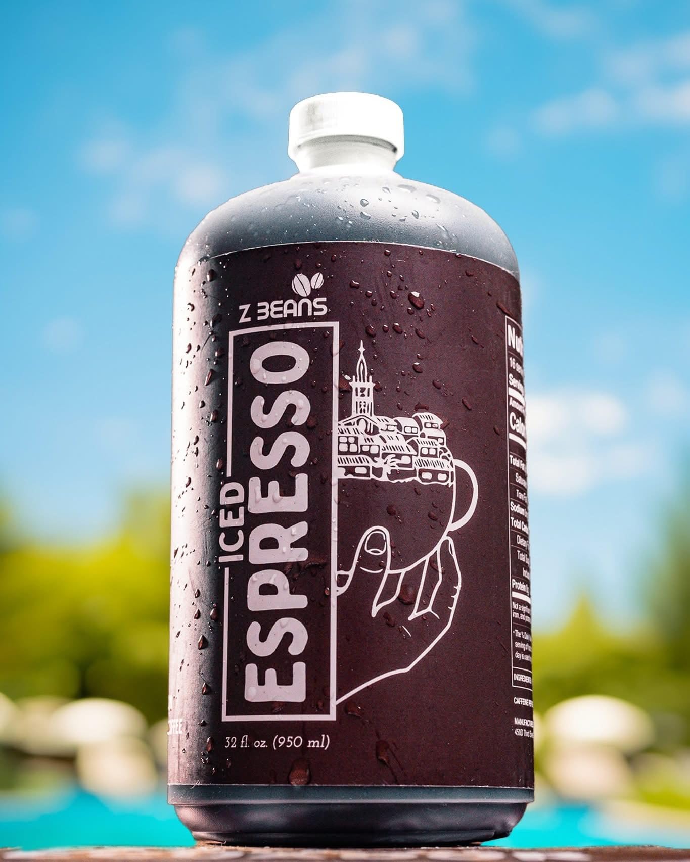 Z Beans Iced Espresso Concentrate 32 fl oz - Dark Roast Single Origin Ecuador Arabica Coffee for Lattes Macchiatos and Americanos, 16 Servings, 2