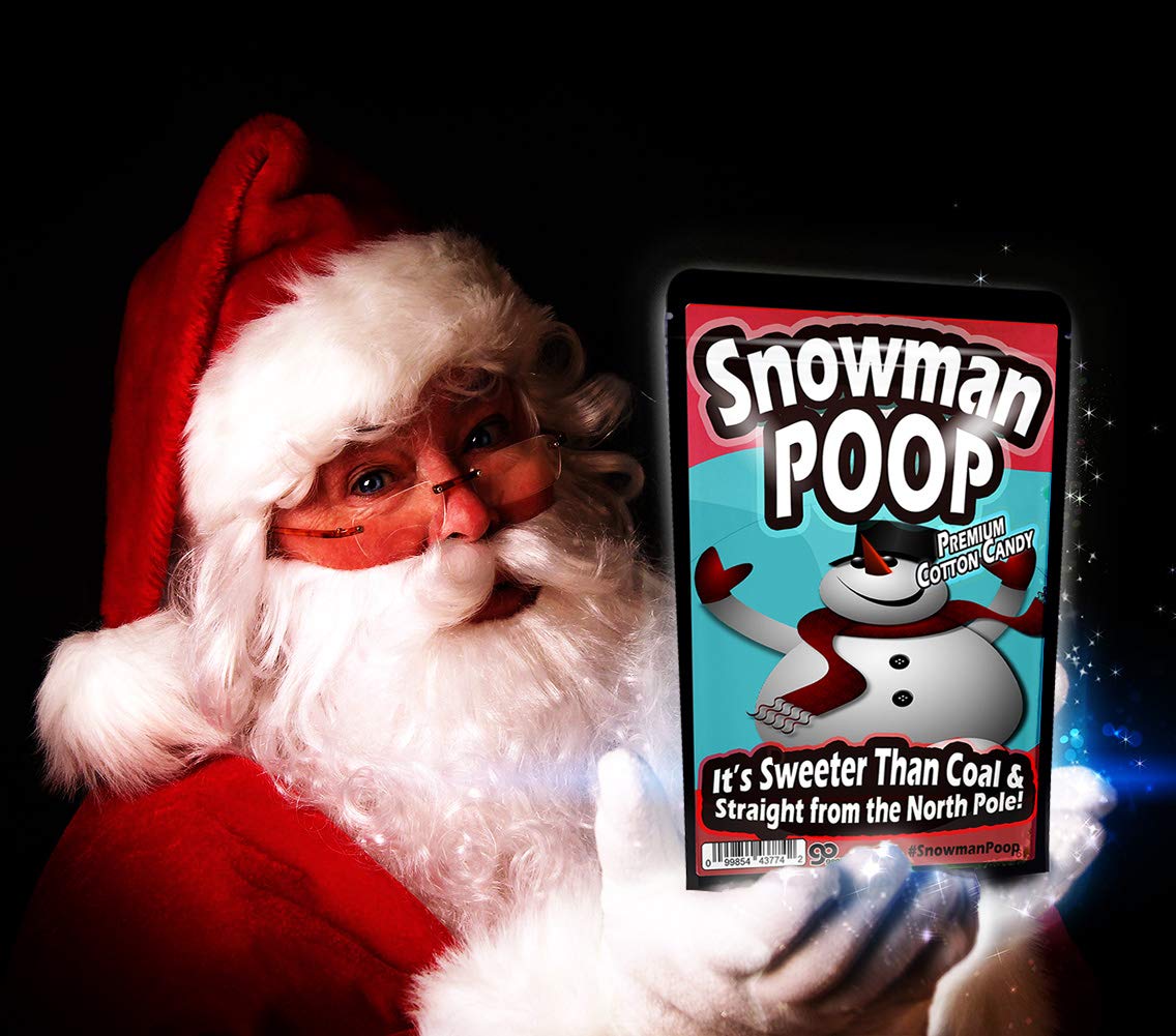 Snowman Poop Cotton Candy Silly Stocking Stuffers for Women Funny Holiday Candy Gags Snowman Novelty Christmas Gags Blue Candy Gluten-Free Sweets Gag