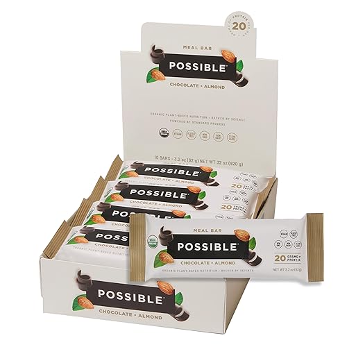 POSSIBLE Meal Bar - Whole Food Meal to Support a Healthy & Active Lifestyle - 20g of Organic Plant-Based Protein - Energy Support with Healthy Fats