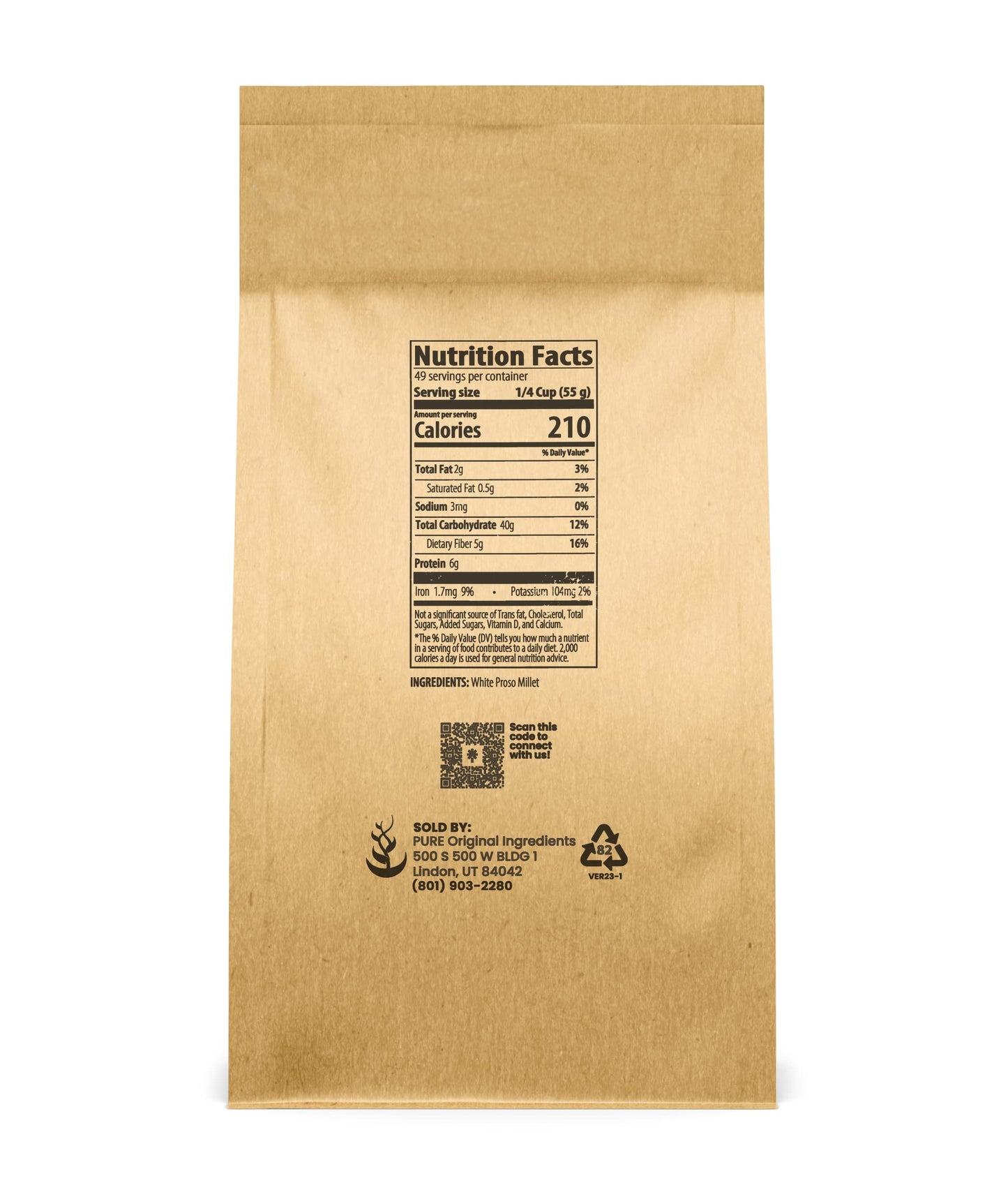 Pure Original Ingredients Hulled Millet (6 lb) Whole Grain, Hulled & Ready To Cook, Healthy Substitute For Rice