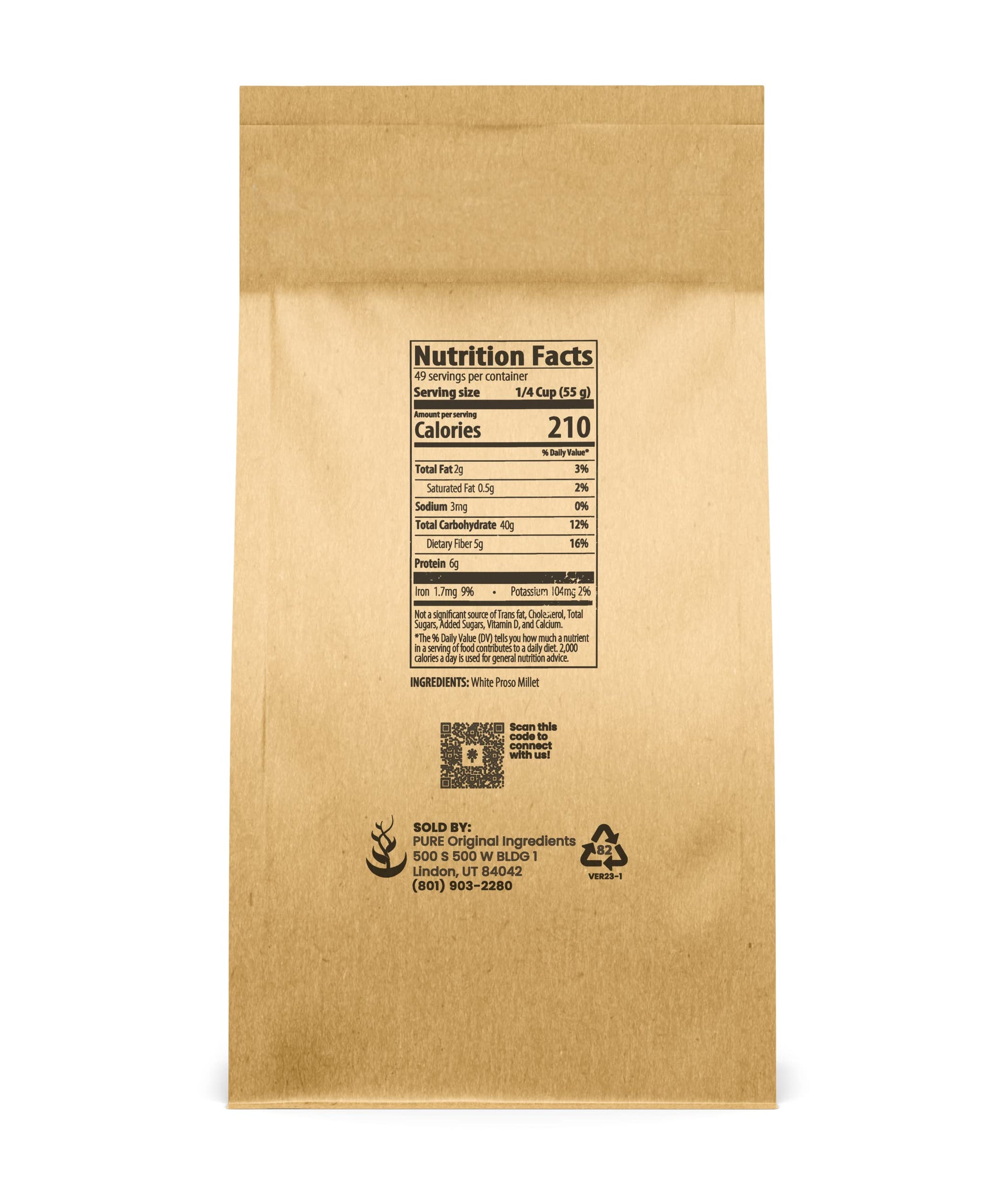 Pure Original Ingredients Hulled Millet (6 lb) Whole Grain, Hulled & Ready To Cook, Healthy Substitute For Rice