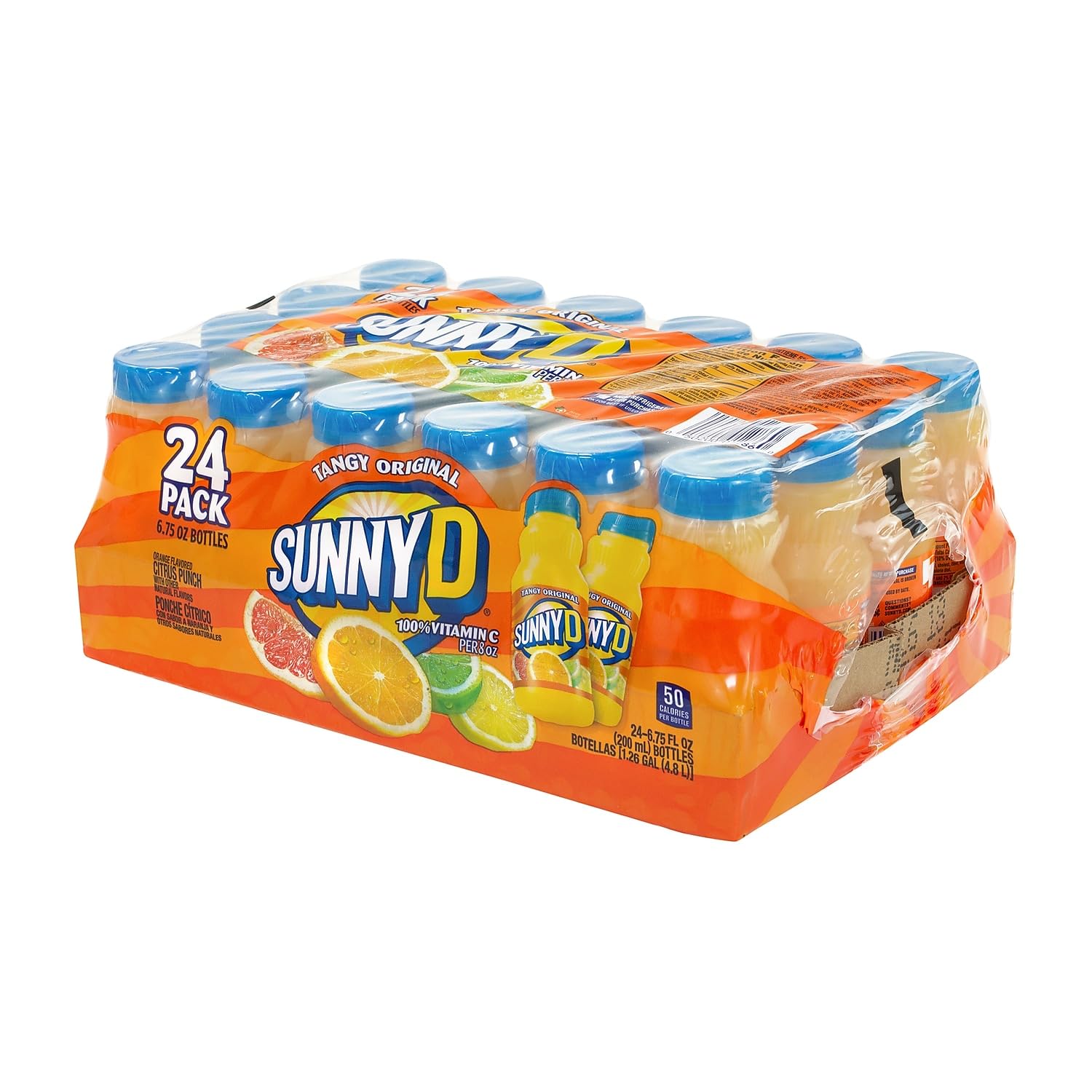 SunnyD Tangy Original Orange Flavored Citrus Punch, 6.75 Fluid Ounce, 24 Count,Bottle