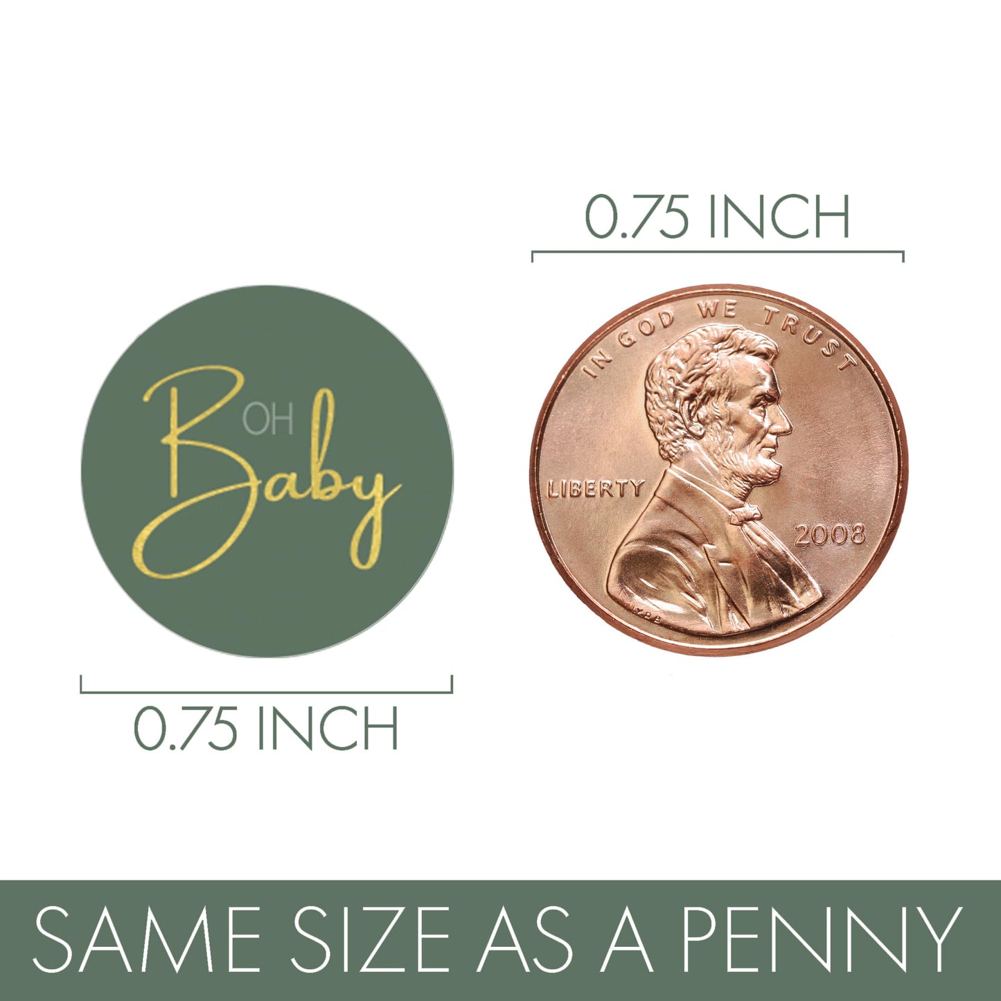 Green Baby Shower Kisses Stickers - Candy Party Favor Labels, 180 Count, 9 Sweet Baby Designs