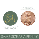 Green Baby Shower Kisses Stickers - Candy Party Favor Labels, 180 Count, 9 Sweet Baby Designs