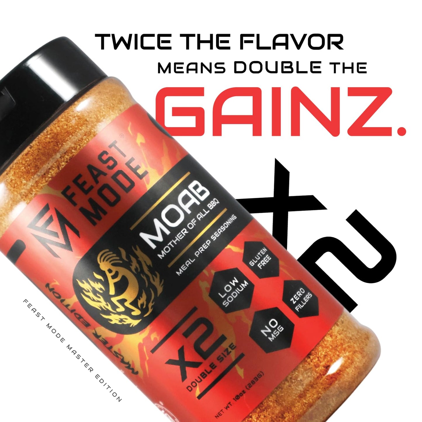MOAB Honey Habanero Seasoning | Feast Mode Flavors 10oz Master Edition | Mother Of All Barbeque Spice Blend | Low Sodium | Low Calorie | Zero