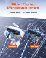 VEVOR Water Fed Pole Kit, 36FT Solar Panel Cleaning Pole with Extendable Handle, 180° Rotatable Brush Head & 65.6FT Hose, Household & Outdoor Window