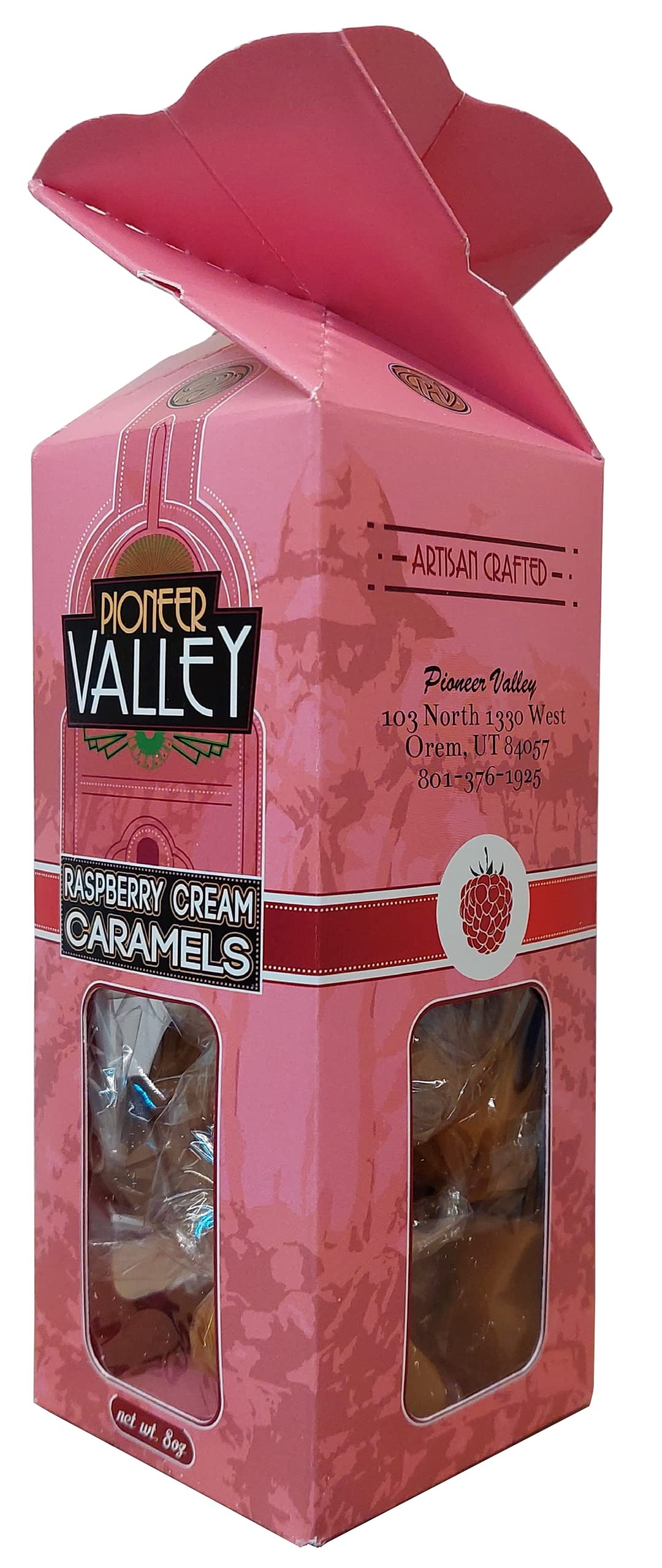 Pioneer Valley Specialty Caramels 8 oz Gift Box (Raspberry Cream)