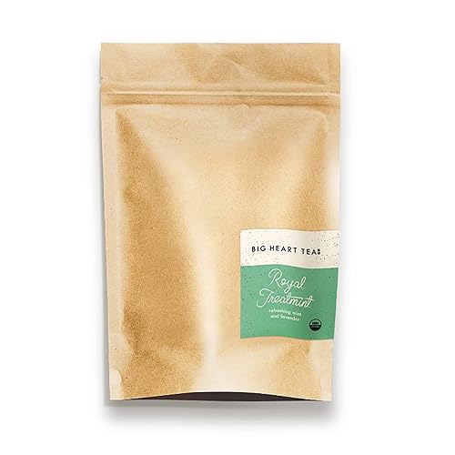 Big Heart Tea Co. Tea Bags - Royal Treatmint Lavender Mint - Certified Organic, Ayurvedic Herbal Decaf Tea in Zero Plastic Sachets - Small Batch
